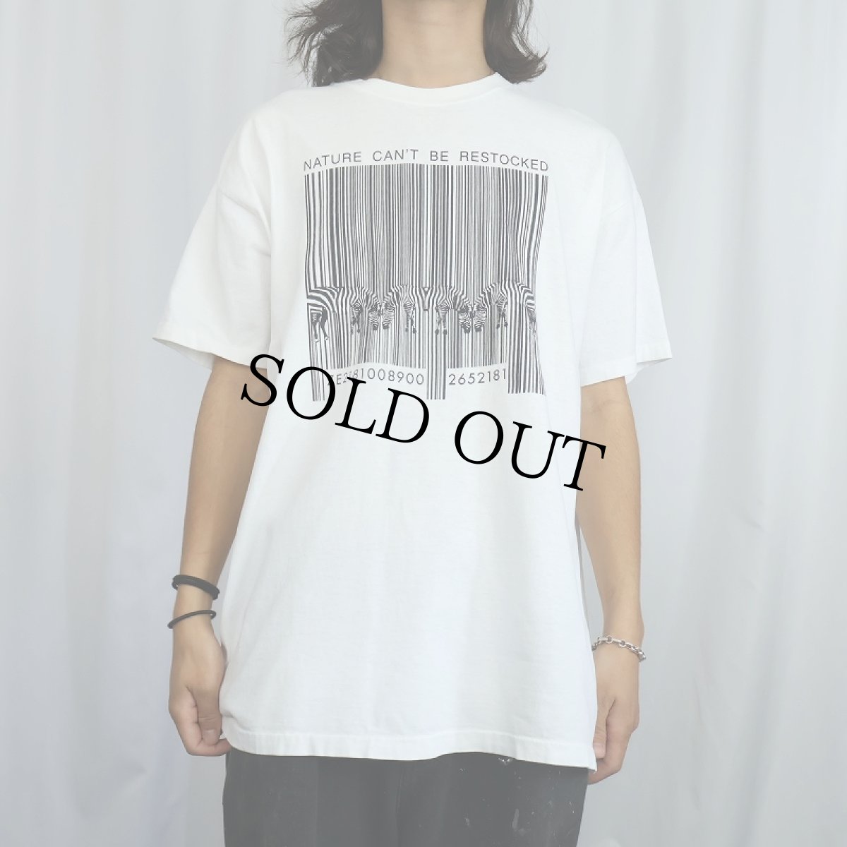画像2: 90's USA製 "NATURE CAN'T BE RESTOCKED" シマウマプリントTシャツ XL (2)
