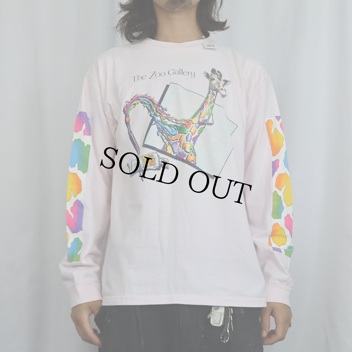 画像3: 90's THE ZOO GALLERY USA製 キリン アートプリントTシャツ (3)