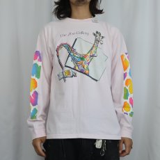 画像3: 90's THE ZOO GALLERY USA製 キリン アートプリントTシャツ (3)