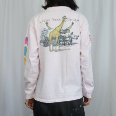 画像4: 90's THE ZOO GALLERY USA製 キリン アートプリントTシャツ (4)