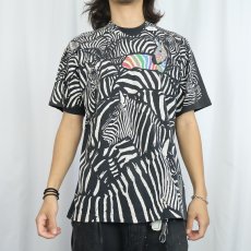 画像3: 90's LIQUID BLUE "Greg Genrich" シマウマ 大判プリントTシャツ L (3)