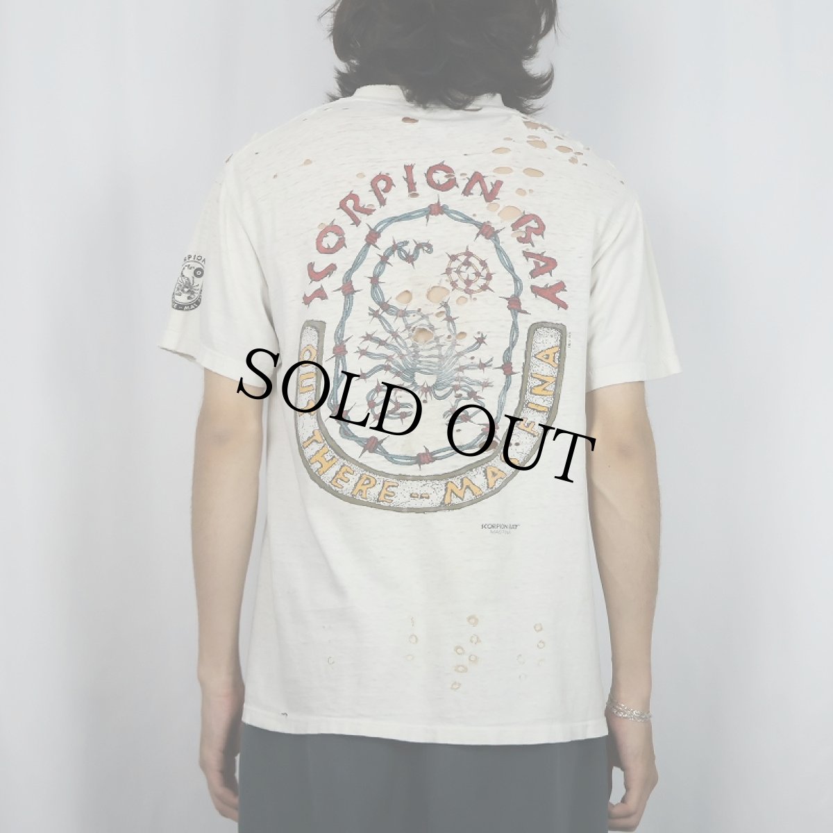 画像4: 90's SCORPION BAY USA製 サーフブランド ロゴプリントTシャツ M (4)
