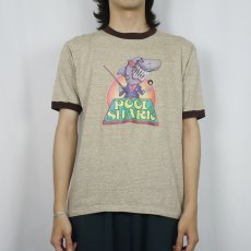 画像3: 70〜80's USA製 "POOL SHARK" サメプリントリンガーTシャツ L (3)