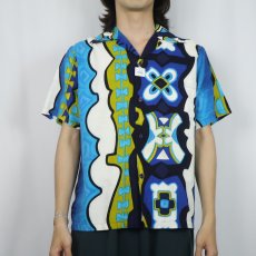 画像2: 70's Holiday Sportswear 総柄 コットンアロハシャツ (2)