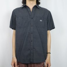 画像2: DENIM & SUPPLY RALPH LAUREN 総柄 猫目ボタン コットンシャツ M (2)