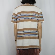 画像3: 80's campus USA製 マルチボーダー柄 Tシャツ L (3)
