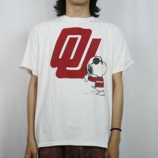 画像2: 90's SNOOPY USA製 "OU" キャラクタープリントTシャツ L (2)
