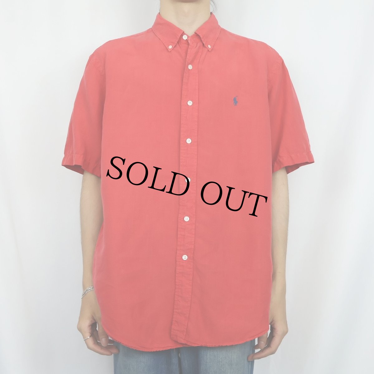 画像2: Ralph Lauren "CLASSIC FIT" リネン×シルクボタンダウンシャツ L (2)