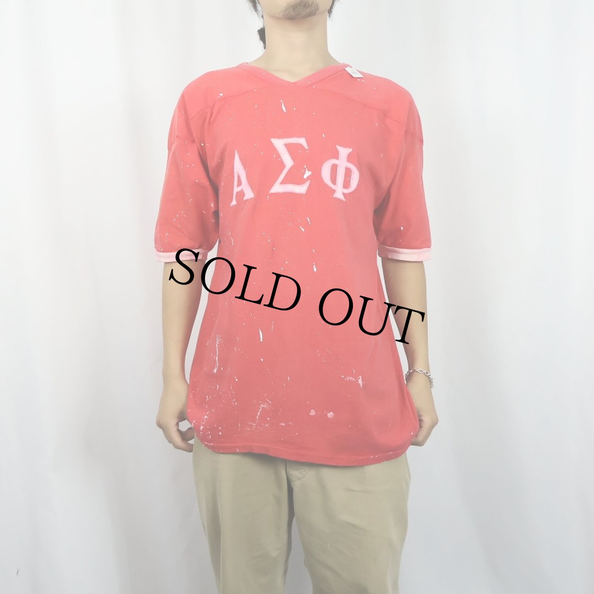 画像2: 70's Southern Athletic "ΑΣΦ" ワッペン付き フットボールTシャツ (2)