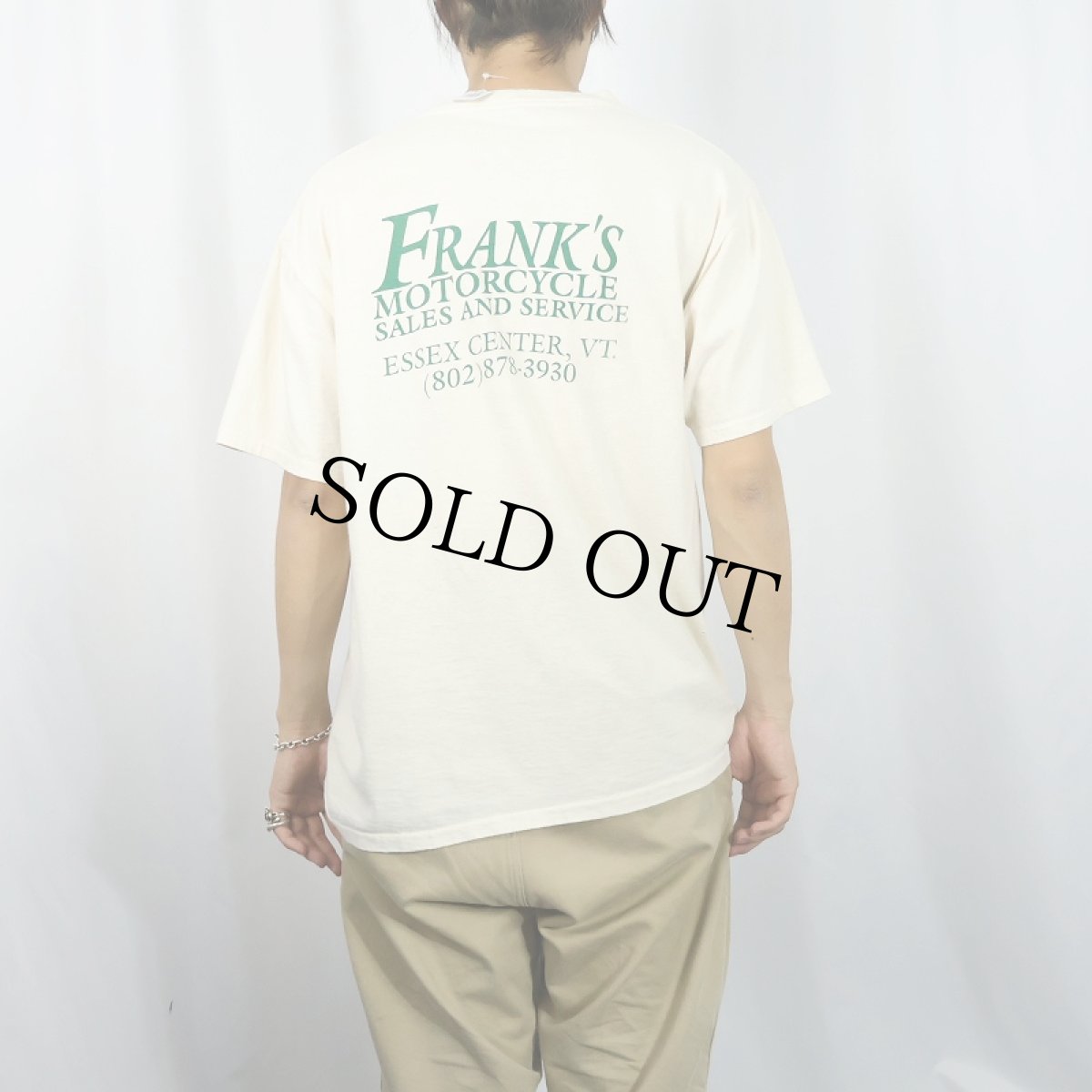 画像4: 90's FRANK'S MOTORCYCLE USA製 "I eat, sleep, ride,talk..." メッセージプリントTシャツ L (4)