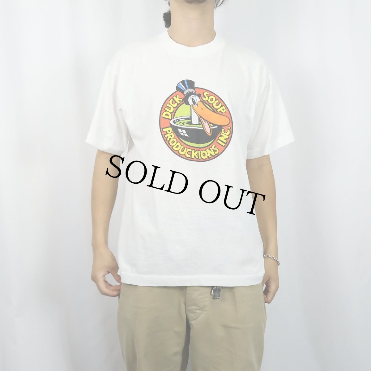 画像2: 90's USA製 "DUCK SOUP PRODUCKIONS INC." アニメーションスタジオ イラストプリントTシャツ L (2)