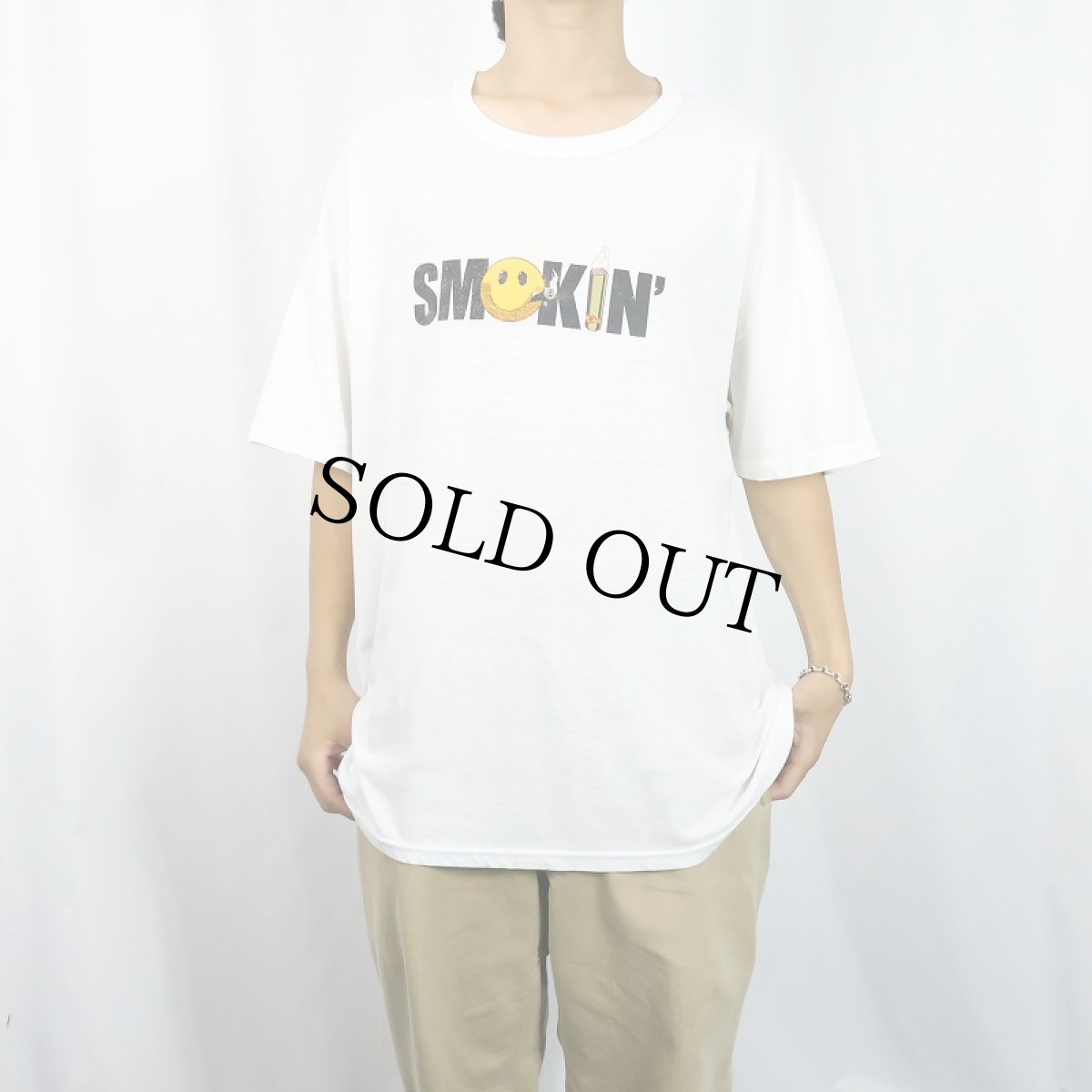 画像3: "SMOKIN'" スマイル×タバコプリントTシャツ XL (3)