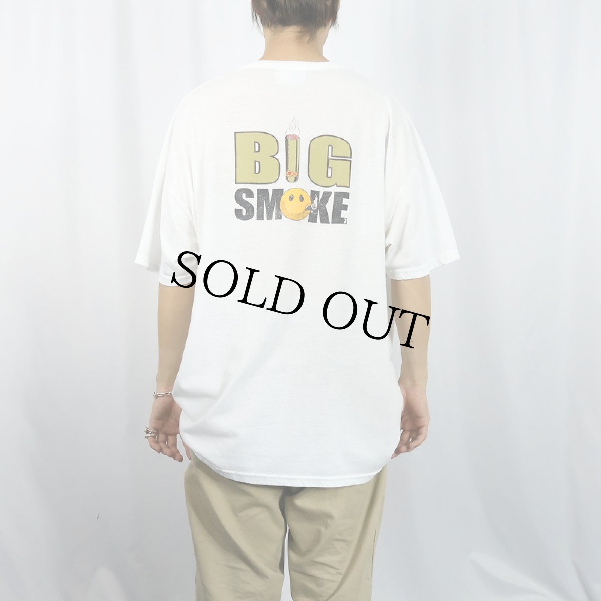 画像4: "SMOKIN'" スマイル×タバコプリントTシャツ XL (4)