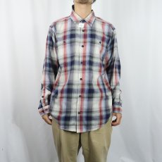 画像2: 2014AW Patagonia "ORGANIC COTTON" オンブレーチェック柄 ピマコットンシャツ M (2)