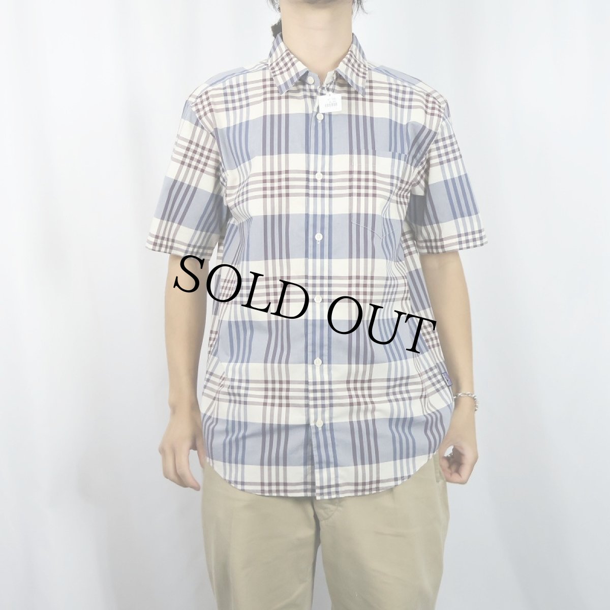 画像2: 2013AW Patagonia "ORGANIC COTTON" チェック柄 コットン×ポリエステル フェズマンシャツ M (2)