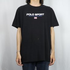 画像2: POLO SPORT Ralph Lauren ロゴプリントTシャツ BLACK M (2)