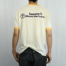 画像4: 70's USA製 "BOSTON COLLEGE" プリントリンガーTシャツ L (4)