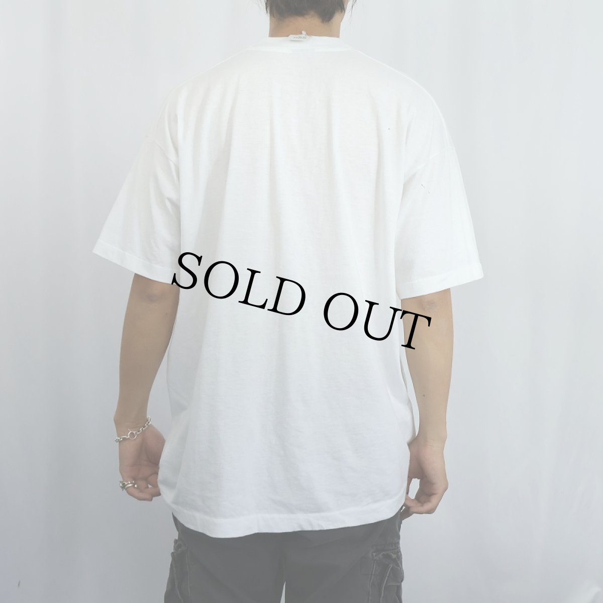 画像3: 90's USA製 "WARNING" プリントTシャツ XL (3)