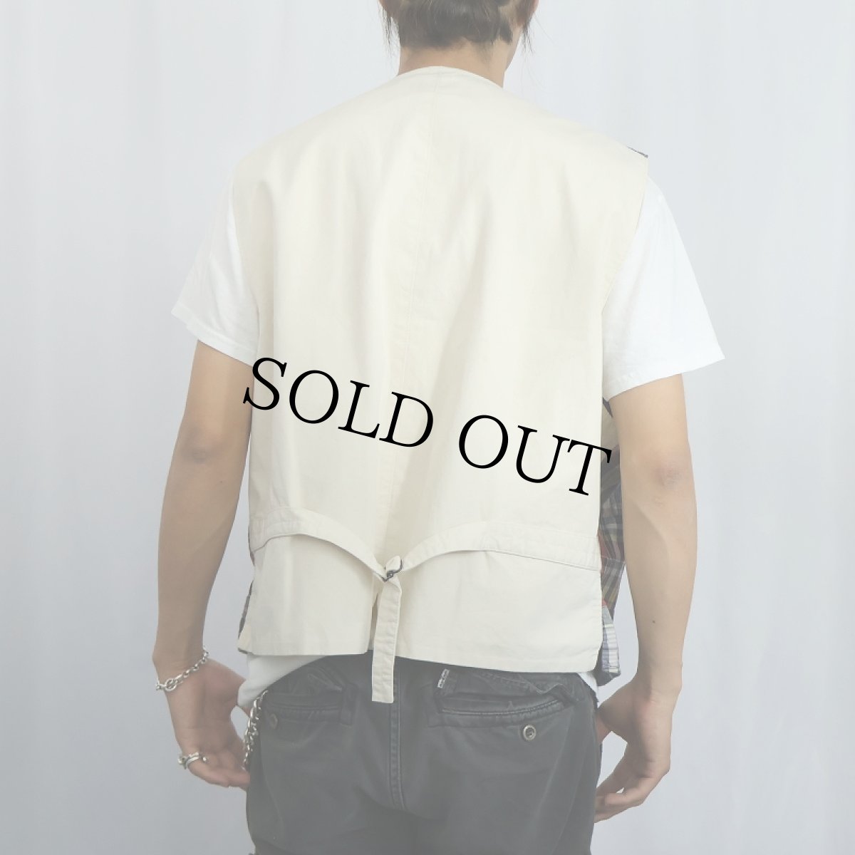 画像3: POLO Ralph Lauren マドラスチェック柄 パッチワーク ジレベスト XXL (3)
