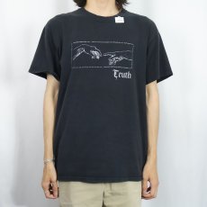 画像2: Michelangelo アダムの創造 "Truth" アートプリントTシャツ BLACK L (2)
