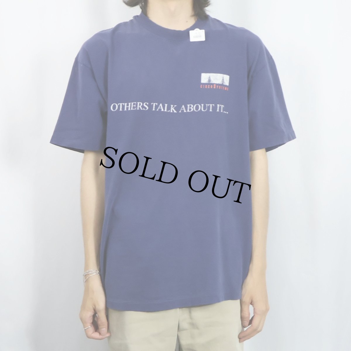 画像2: 90's Cisco Systems "OTHERS TALK ABOUT IT..." ネットワーク機器開発会社 プリントTシャツ NAVY XL (2)