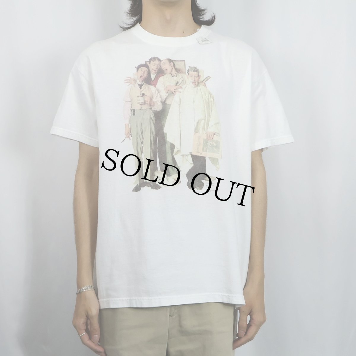 画像2: Norman Rockwell "Barbershop Quartet" アートプリントTシャツ M (2)