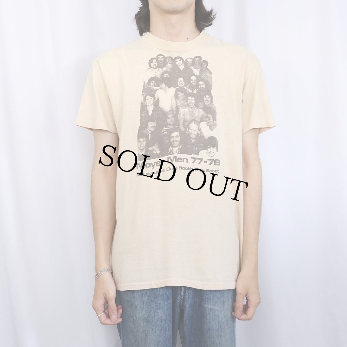 画像2: 70's USA製 "Moyer Men 77-78" プリントTシャツ L (2)