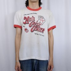 画像2: 80's USA製 "MEN'S CRISIS CENTER" プリントリンガーTシャツ L (2)