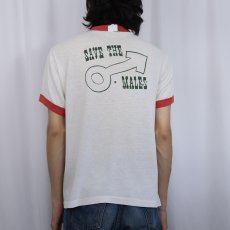 画像3: 80's USA製 "MEN'S CRISIS CENTER" プリントリンガーTシャツ L (3)