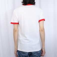 画像3: 70's USA製 "CAPTER MONDALE" ピーナッツ プリントリンガーTシャツ L (3)