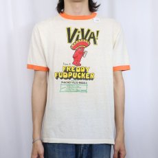 画像4: 70's "ViVA! FREDDY FUDPUCKER" キャラクター プリントリンガーTシャツ XL (4)