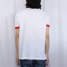 画像3: 80's USA製 "PIG HEADED" ラメプリントリンガーTシャツ L (3)