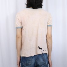画像5: 70〜80's "TRY IT ! YOU'LL LIKE IT" メッセージプリント リンガーTシャツ  (5)