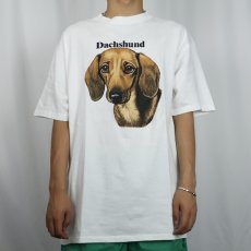 画像2: 90's USA製 "Dachshund" 犬プリントTシャツ XL (2)
