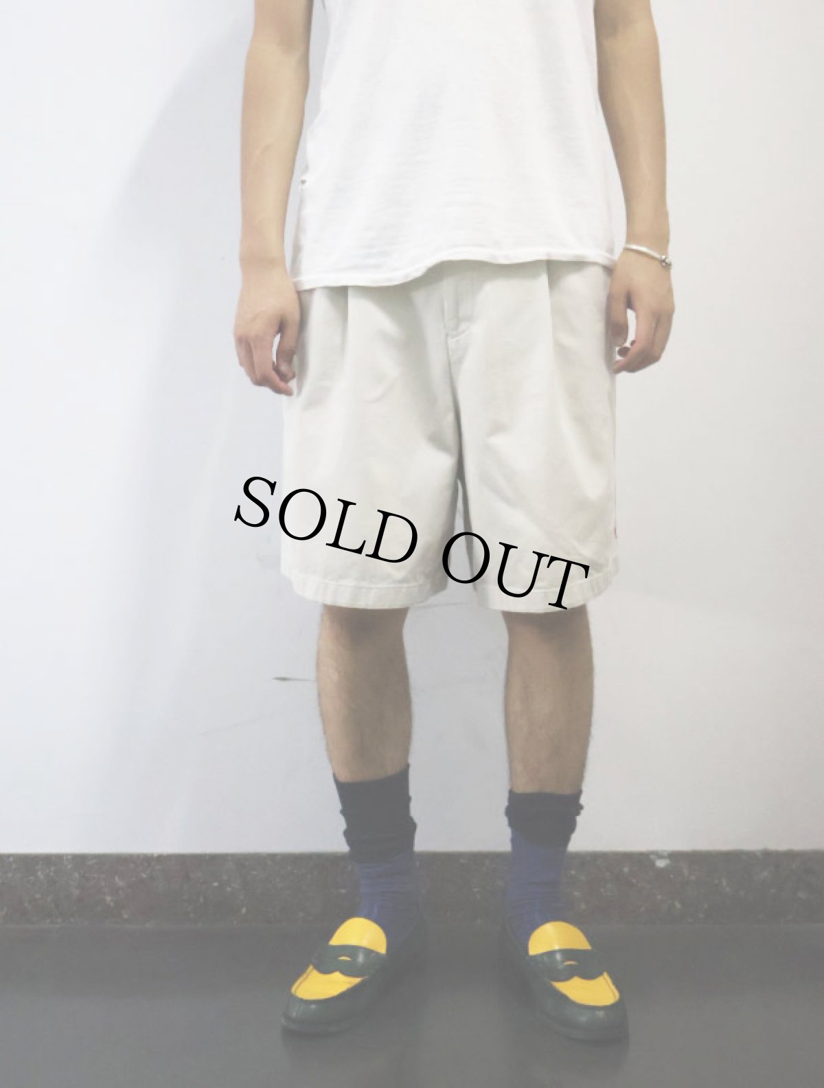 画像2: 90's POLO SPORT Ralph Lauren 2タック コットンチノショーツ W33 (2)