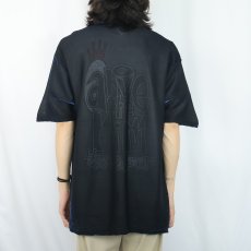 画像3: 80〜90's LE MONDE ラメ糸 レーヨン×ルレックス オープンカラーシャツ M (3)