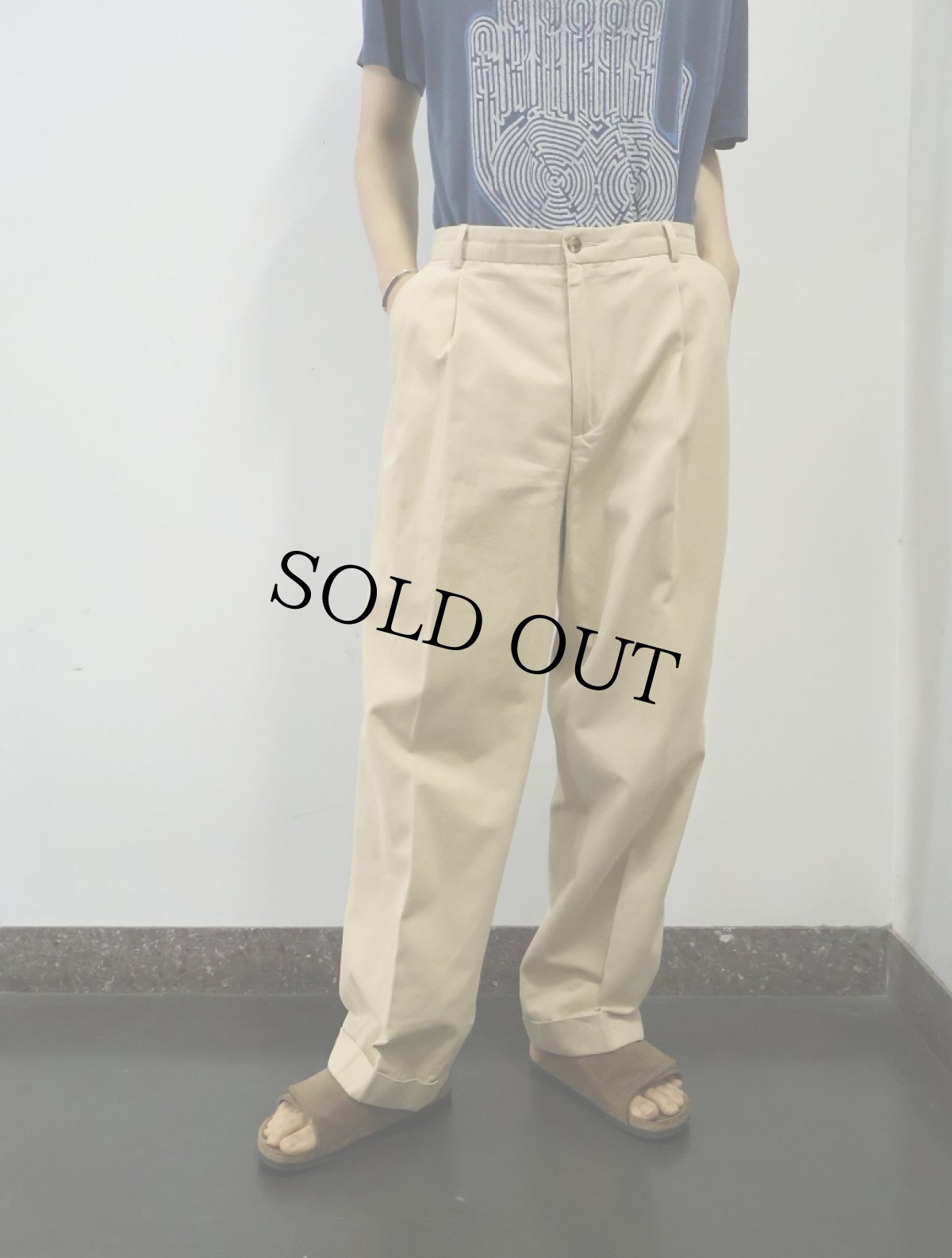 画像2: Turnbury 2タック コットン×カシミアスラックス W34 (2)
