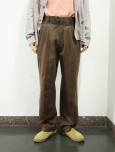 画像2: HAGGAR USA製 2タック ポリエステルスラックス BROWN W31 (2)