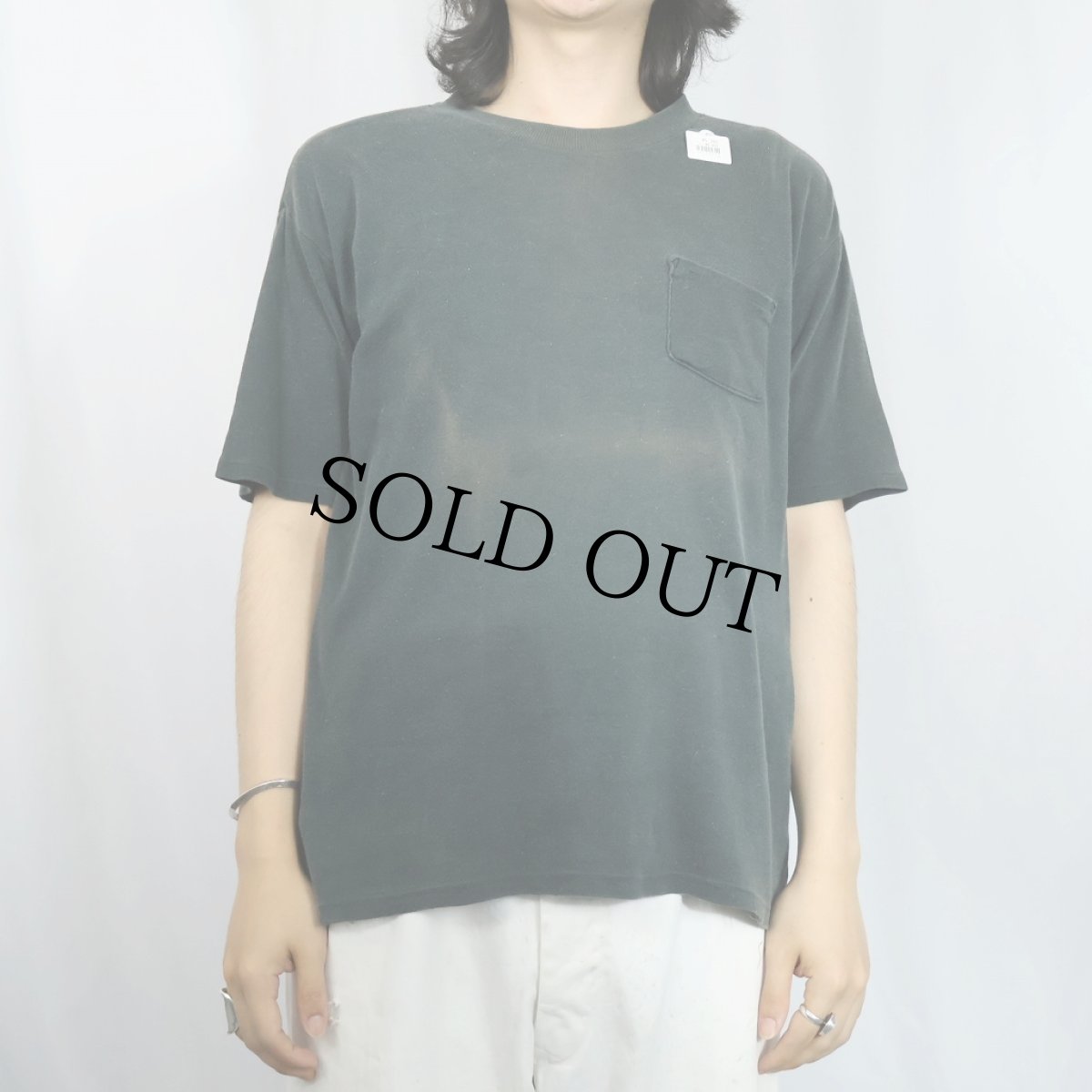 画像2: 無地 ポケットTシャツ L (2)