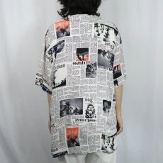 画像3: NO BOUNDARIES 総柄 レーヨンオープンカラーシャツ XL (3)