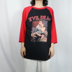 画像2: EVIL DEAD ホラー映画プリントラグランTシャツ XL (2)