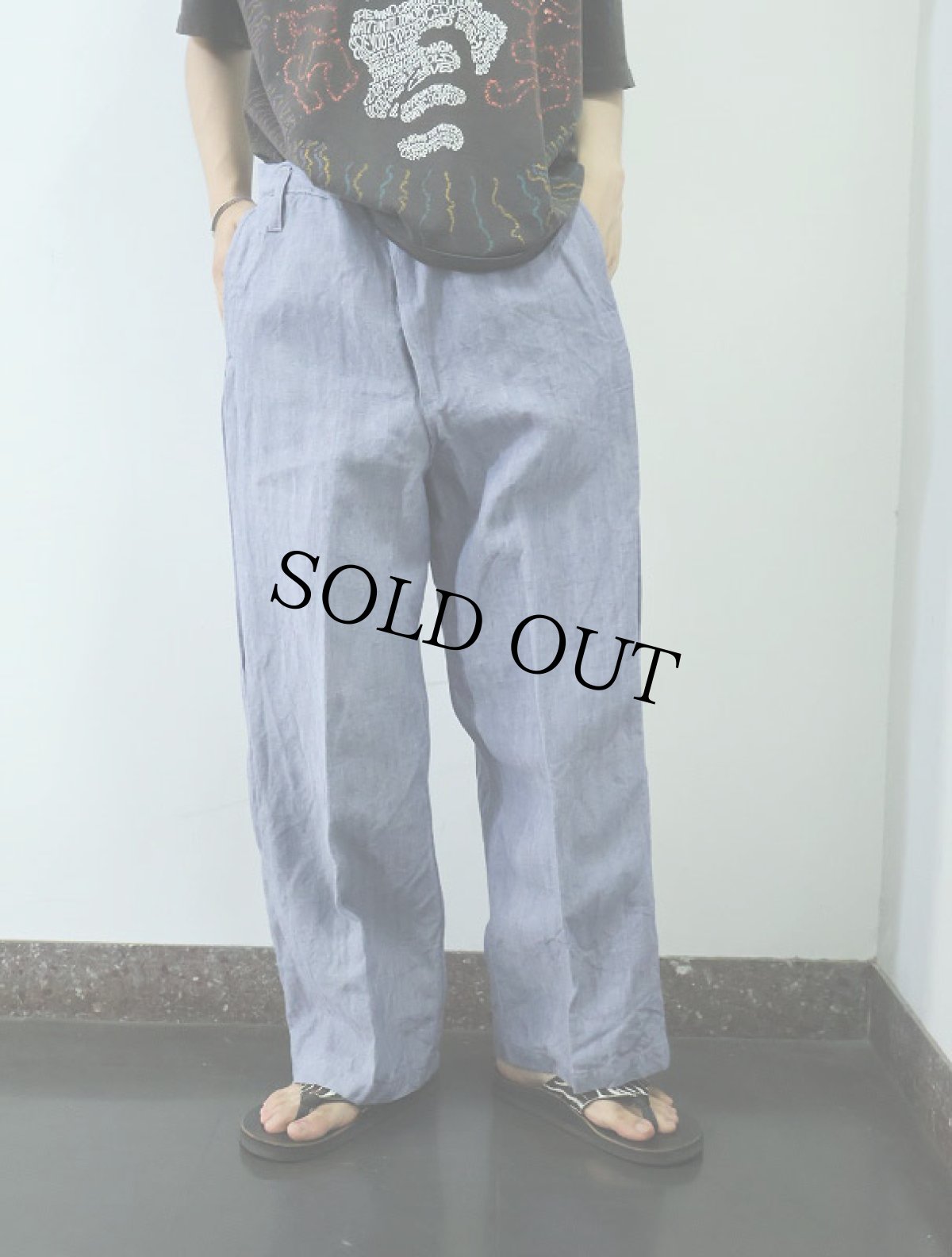 画像2: 60's FRENCH MILITARY リネンセーラーパンツ "ワンウォッシュ" DEADSTOCK 【W35 L27】 (2)