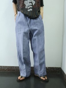 画像2: 60's FRENCH MILITARY リネンセーラーパンツ "ワンウォッシュ" DEADSTOCK 【W35 L27】 (2)