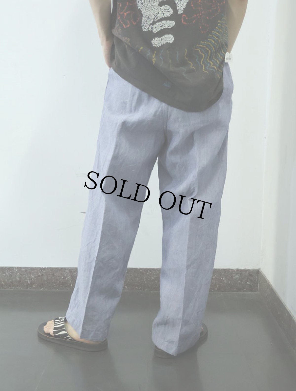 画像3: 60's FRENCH MILITARY リネンセーラーパンツ "ワンウォッシュ" DEADSTOCK 【W35 L27】 (3)