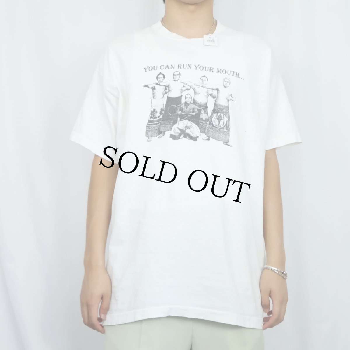 画像3: 90's "YOU CAN RUN YOUR MOUTH..." プリントTシャツ XL (3)