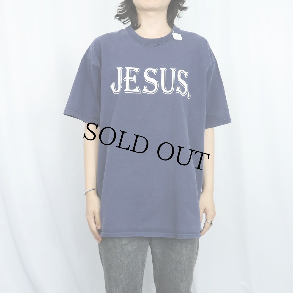 画像2: "JESUS." ジーザスプリントTシャツ NAVY XL (2)