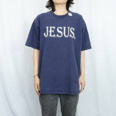 画像2: "JESUS." ジーザスプリントTシャツ NAVY XL (2)