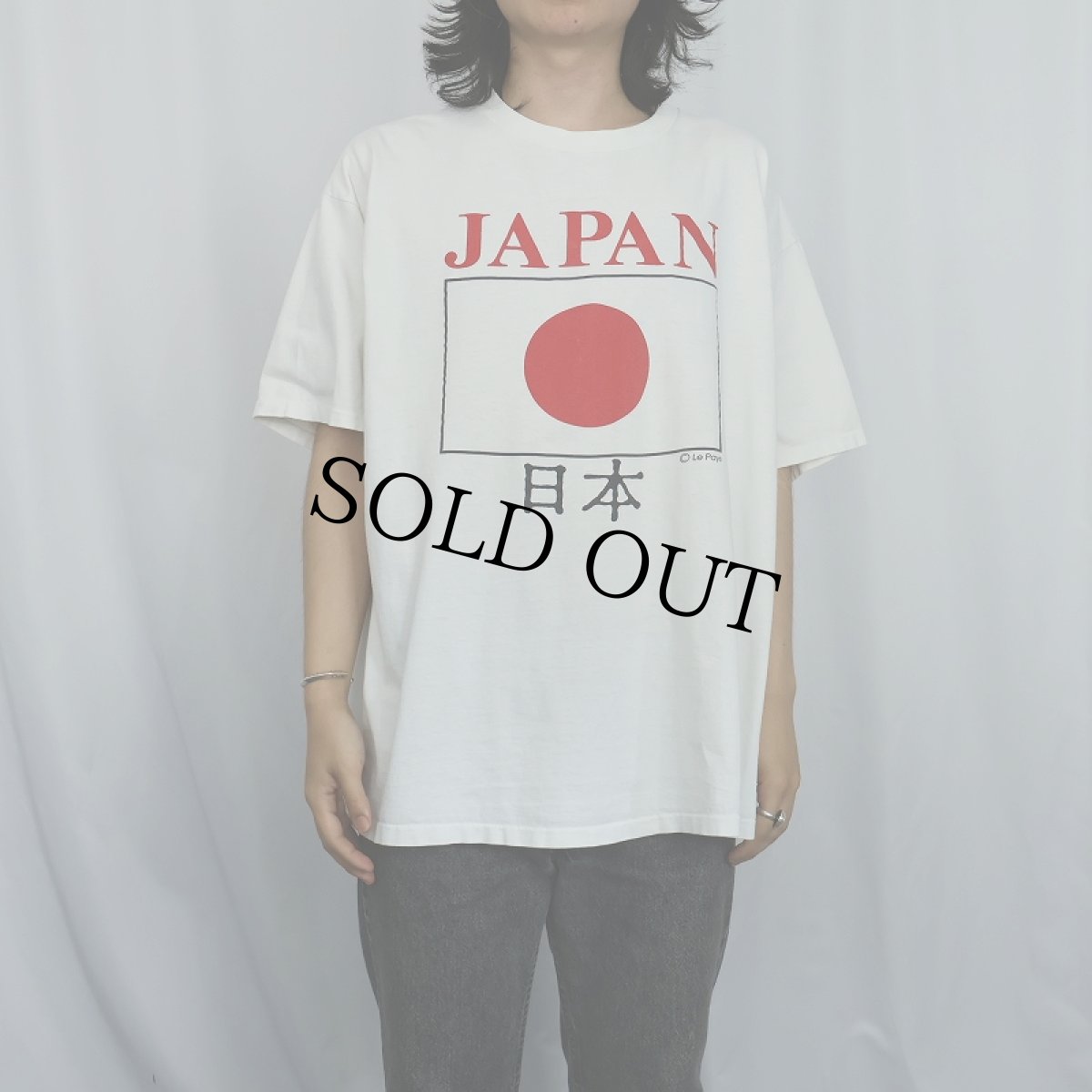 画像2: 90's USA製 "JAPAN" 国旗プリントTシャツ XXL (2)