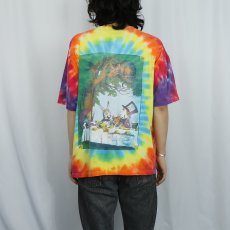 画像4: 90's Alice in Wonderland タイダイ イラストプリントTシャツ XL (4)
