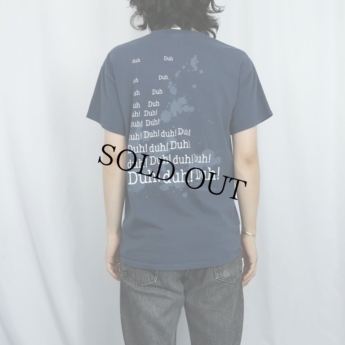 画像3: JAWS ホラー映画 プリントＴシャツ NAVY M (3)